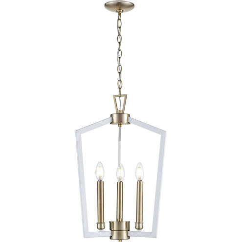 Lizabeth 3 Light 16 inch Matte White/Modern Gold Pendant Ceiling Light